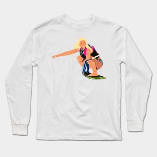 Wakesurfing Girl Bleach Blonde Long Sleeve T-Shirt